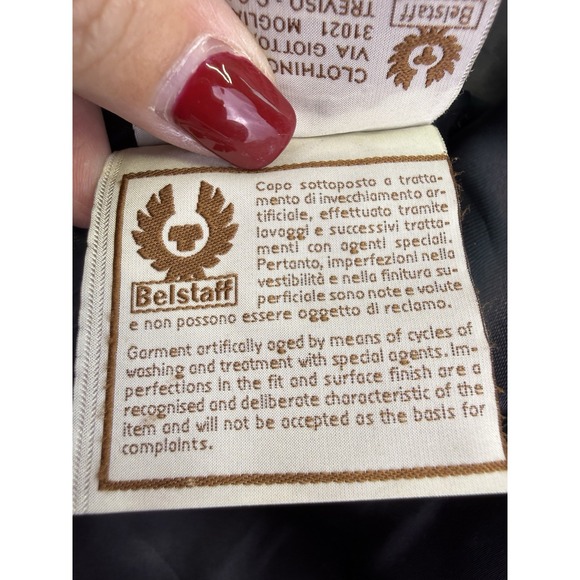 Vtg. Belstaff Gold Label Men's L Bi-Color Black/Gray Leather Biker Moto Jacket - Picture 12 of 16